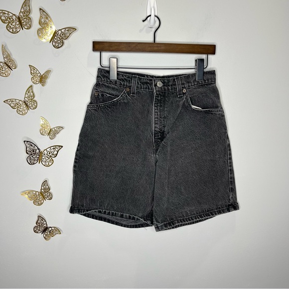 Levi's Pants - 🦋🌙 LEVI’S | Black Gray High Waisted Long Jean Denim Shorts